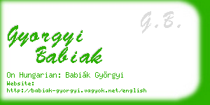 gyorgyi babiak business card