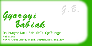 gyorgyi babiak business card
